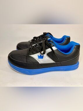 Brunswick Renegade Leather Black Blue Mens Bowling Shoes